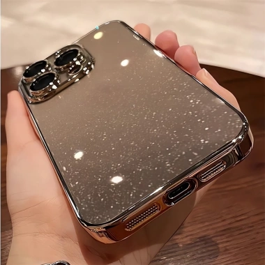Ốp iPhone 16 Pro Max trong suốt lấp lánh, cứng PC mạ ống kính – Sang trọng, bảo vệ tối đa 5