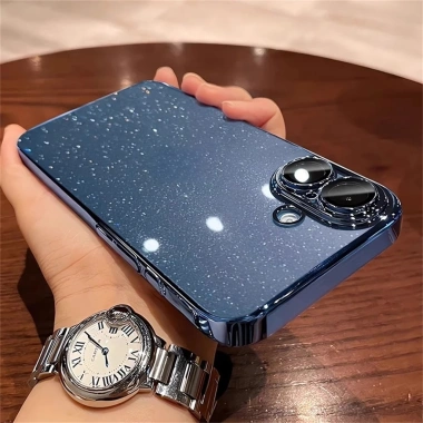 Ốp iPhone 16 Pro Max trong suốt lấp lánh, cứng PC mạ ống kính – Sang trọng, bảo vệ tối đa 7