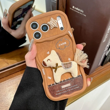 Ốp iPhone 17 Pro Max, 16 Plus, 15 Sóng 3D Ngựa và Dây Buộc Bảo Vệ Chống Sốc Giá 129.000