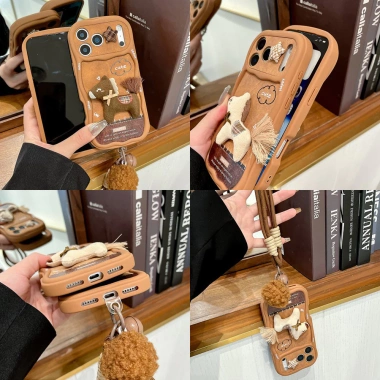 Ốp iPhone 17 Pro Max, 16 Plus, 15 Sóng 3D Ngựa và Dây Buộc Bảo Vệ Chống Sốc Giá 129.000