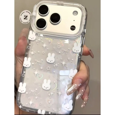Ốp iPhone 7-17 Max Air Fun Love Laser Rabbit + Chain - Bảo Vệ Chống Sốc, Giá 75.599₫