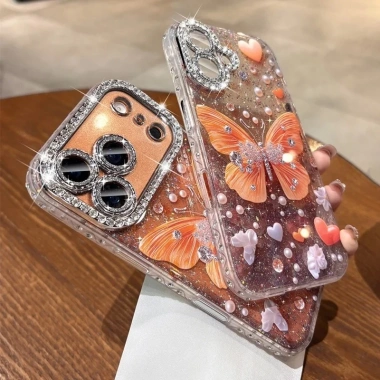 Ốp iPhone Bướm Kim Cương Lấp Lánh Chống Sốc Sang Trọng Tương Thích 13 14 15 16 17 Pro Max 123.119₫