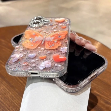 Ốp iPhone Bướm Kim Cương Lấp Lánh Chống Sốc Sang Trọng Tương Thích 13 14 15 16 17 Pro Max 123.119₫