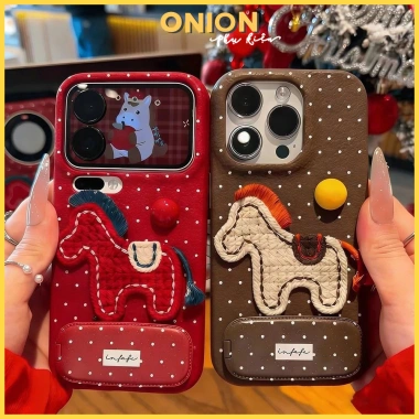 Ốp iPhone hình ngựa năm mới may mắn – giảm giá, phù hợp iPhone 17/16 Pro Max và iPhone 15‑11
