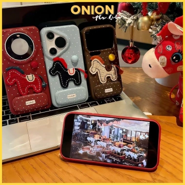 Ốp iPhone hình ngựa năm mới may mắn – giảm giá, phù hợp iPhone 17/16 Pro Max và iPhone 15‑11