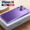 Ốp iPhone Kim Loại Sang Trọng, Khung Bảo Vệ Ống Kính, Mờ Trong Suốt cho iPhone 16/15/14 Pro Max, Plus