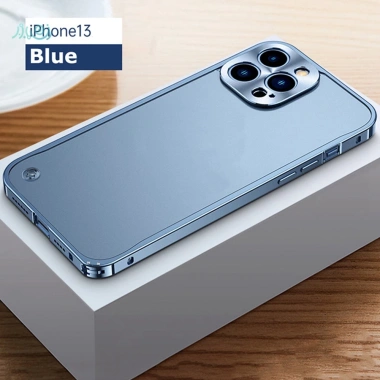 Ốp iPhone Kim Loại Sang Trọng, Khung Bảo Vệ Ống Kính, Mờ Trong Suốt cho iPhone 16/15/14 Pro Max, Plus