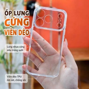 Ốp iPhone KiNGBON Lưng Cứng Viền Dẻo Bảo Vệ Camera Trong Suốt Chống Ố Vàng cho iPhone 12-15 Pro Max - Giá chỉ 59.000 VND 3