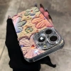Ốp iPhone Laser Hoa Ánh Sáng Xanh TPU Mềm Chống Sốc Sang Trọng cho 11-17 Max Air 3