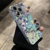 Ốp iPhone Laser Hoa Ánh Sáng Xanh TPU Mềm Chống Sốc Sang Trọng cho 11-17 Max Air 7