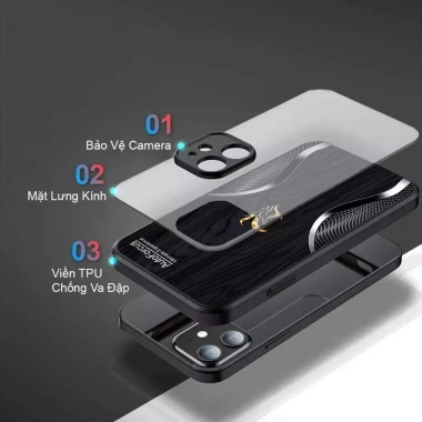 Ốp iPhone M2 Ngựa Vàng 2.026 - Mặt Kính Nền Đỏ Bính Ngọ Cao Cấp, Giá chỉ 85.800₫