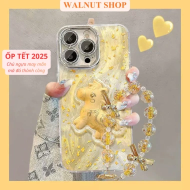 Ốp iPhone Tết 2.026 may mắn ngựa vàng mã đáo thành công Full dòng 7 Plus 17PM có dây đeo giá 67.5k