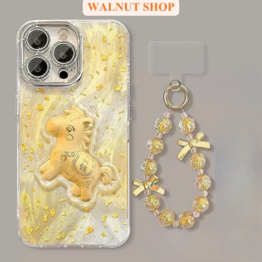Ốp iPhone Tết 2.026 may mắn ngựa vàng mã đáo thành công Full dòng 7 Plus 17PM có dây đeo giá 67.5k