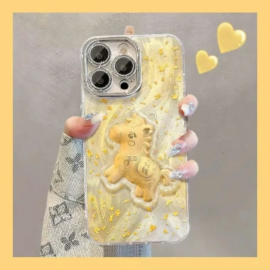Ốp iPhone Tết 2.026 may mắn ngựa vàng mã đáo thành công Full dòng 7 Plus 17PM có dây đeo giá 67.5k