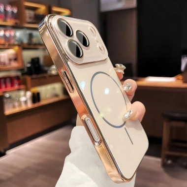 Ốp iPhone vàng hồng, cường lực bảo vệ ống kính, chống sốc, 13‑17 Pro Max & Air 6