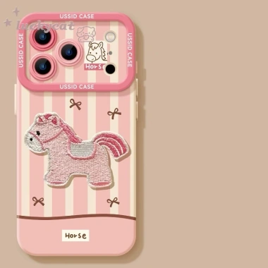 Ốp Lưng 3D DIY Hồng Sọc Nơ Ngựa + Dây Buộc cho iPhone 7-17 - Giá chỉ 9.914₫