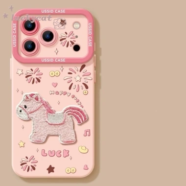 Ốp Lưng 3D DIY Hồng Sọc Nơ Ngựa + Dây Buộc cho iPhone 7-17 - Giá chỉ 9.914₫