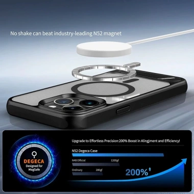 Ốp lưng cứng acrylic mờ đen, lực hút từ tính cho iPhone 11/12/13/14/15 Pro Max 3