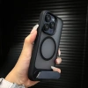 Ốp lưng cứng acrylic mờ đen, lực hút từ tính cho iPhone 11/12/13/14/15 Pro Max 4