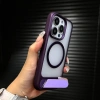 Ốp lưng cứng acrylic mờ đen, lực hút từ tính cho iPhone 11/12/13/14/15 Pro Max 5