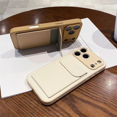 Ốp lưng da sỏi sang trọng cho iPhone 17/16/15/14 Pro Max - Chống sốc, cứng, ngăn thẻ - Giá 107.352đ