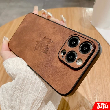 Ốp lưng da thật TuTu Luxury trọn gói cho iPhone 17/16/15/14/13/12/11 Pro Max Plus 16E, chống rơi, chống bụi, sang trọng 3