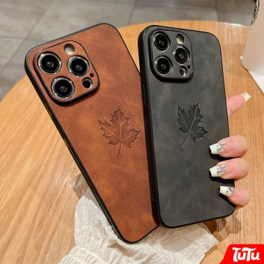 Ốp lưng da thật TuTu Luxury trọn gói cho iPhone 17/16/15/14/13/12/11 Pro Max Plus 16E, chống rơi, chống bụi, sang trọng 5