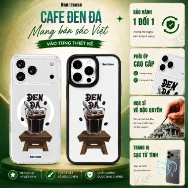Ốp lưng iPhone 11-17 HÀ NỘI CASE chống sốc, ố vàng Café Đen Đá - Giá 139.300 VND