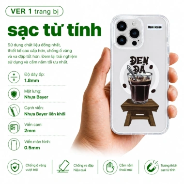 Ốp lưng iPhone 11-17 HÀ NỘI CASE chống sốc, ố vàng Café Đen Đá - Giá 139.300 VND