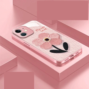 Ốp lưng iPhone 11-17 Pro Max: Vỏ cứng và thủy tinh, hình hoa, hoạt hình dễ thương, dây đeo, chống rơi, giảm giá 21%