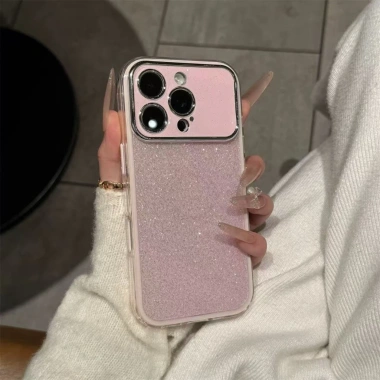 Ốp lưng iPhone 13 14 15 16 17 Pro Max màu cam sang trọng, lấp lánh, dễ thương, bảo vệ cao cấp