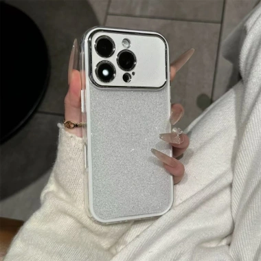 Ốp lưng iPhone 13 14 15 16 17 Pro Max màu cam sang trọng, lấp lánh, dễ thương, bảo vệ cao cấp