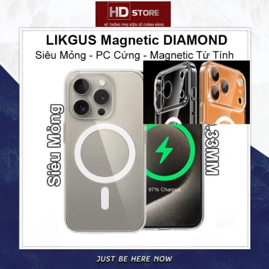 Ốp Lưng iPhone 15/16/17 Magnetic Siêu mỏng Trong Suốt Chống Ố Sạc Không Dây - SlimCase HD 10