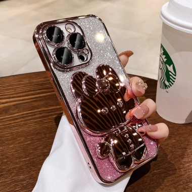 Ốp lưng iPhone 16/15/14/12/11 Pro Max – Gương Thỏ mạ lấp lánh thời trang, chỉ 36.596₫