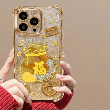 Ốp lưng iPhone 17 Air 3D Vàng Túi May Mắn - Chống Rơi, Bảo Vệ, Thiết Kế Cổ Điển