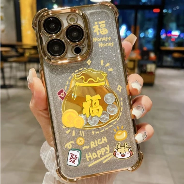 Ốp lưng iPhone 17 Air 3D Vàng Túi May Mắn - Chống Rơi, Bảo Vệ, Thiết Kế Cổ Điển
