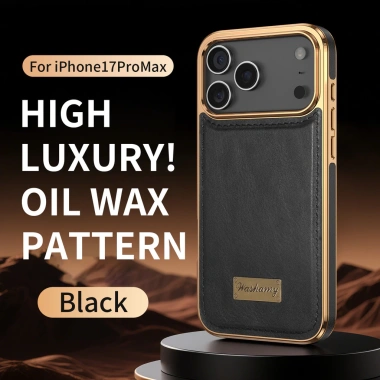 Ốp Lưng iPhone 17/16/15 Pro Max Retro Da Mạ – Sáp Dầu, Sạc Không Dây, 178.267₫