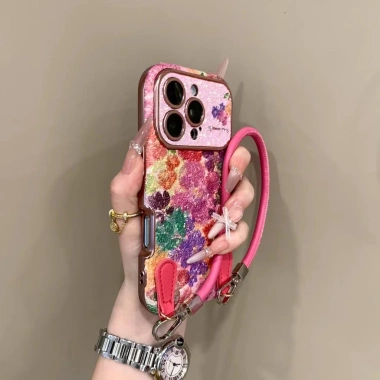 Ốp lưng iPhone 17/16/15/14 Pro Max hoa lấp lánh cửa sổ lớn, sang trọng, bảo vệ camera, chống sốc, chống rơi