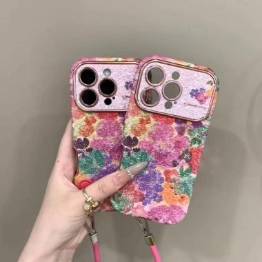 Ốp lưng iPhone 17/16/15/14 Pro Max hoa lấp lánh cửa sổ lớn, sang trọng, bảo vệ camera, chống sốc, chống rơi