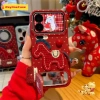 Ốp Lưng iPhone 17‑16‑15‑14‑13‑12‑11 Pro Max, X, Xr, Xs Max, 8, 7 Plus – Ins Chấm Bi Nhãn Thêu Pony, Gương Lật Đứng, Da Vỏ 3