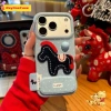 Ốp Lưng iPhone 17‑16‑15‑14‑13‑12‑11 Pro Max, X, Xr, Xs Max, 8, 7 Plus – Ins Chấm Bi Nhãn Thêu Pony, Gương Lật Đứng, Da Vỏ 9