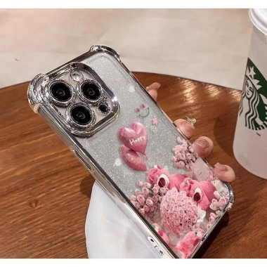 Ốp lưng iPhone bảo vệ bốn góc gấu hồng, tương thích iPhone 7‑XS‑XR‑11‑12‑13‑14‑15‑16 Pro Max Plus, giá chỉ 39.200₫ 6