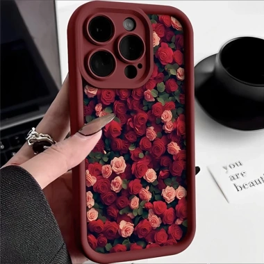 Ốp lưng iPhone bụi hoa hồng - Tương thích iPhone 16 Pro Max, 15, 14 Plus, 13, 12, 11, 7, XR, XS - Giá chỉ 36.000đ