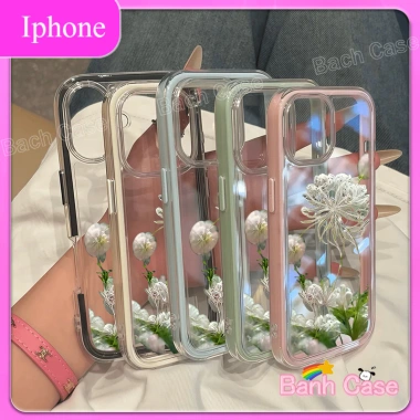 Ốp lưng iPhone cánh hoa trắng silicon TPU mềm cho iPhone 17/16/15/14/13/12/11 Pro Max Plus - Giá chỉ 29.900₫