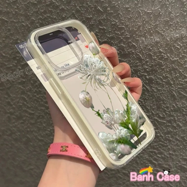 Ốp lưng iPhone cánh hoa trắng silicon TPU mềm cho iPhone 17/16/15/14/13/12/11 Pro Max Plus - Giá chỉ 29.900₫