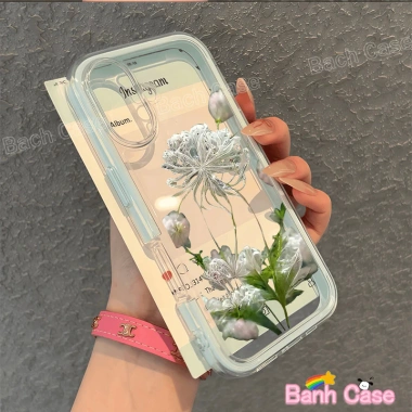 Ốp lưng iPhone cánh hoa trắng silicon TPU mềm cho iPhone 17/16/15/14/13/12/11 Pro Max Plus - Giá chỉ 29.900₫