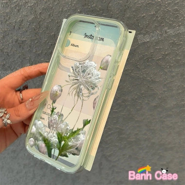 Ốp lưng iPhone cánh hoa trắng silicon TPU mềm cho iPhone 17/16/15/14/13/12/11 Pro Max Plus - Giá chỉ 29.900₫