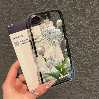 Ốp lưng iPhone cánh hoa trắng silicon TPU mềm cho iPhone 17/16/15/14/13/12/11 Pro Max Plus - Giá chỉ 29.900₫