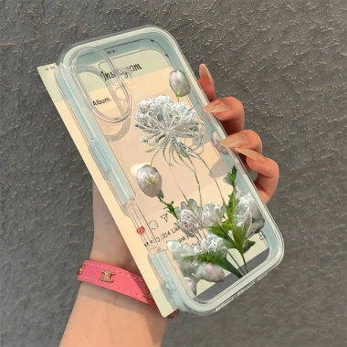 Ốp lưng iPhone cánh hoa trắng silicon TPU mềm cho iPhone 17/16/15/14/13/12/11 Pro Max Plus - Giá chỉ 29.900₫