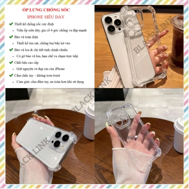 Ốp lưng iPhone chống sốc, bảo vệ camera - 7/8 Plus, X, XS, XR, 11‑15, 16.108₫